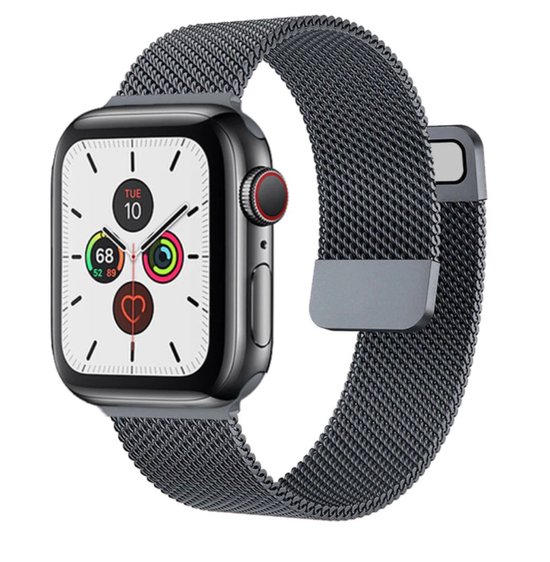 UrbanGoods - Magnetische Horlogeband - Geschikt voor Apple Watch - Grijs - Horloge Band - Stainless Steel - 42 / 44 / 45mm - Cadeau