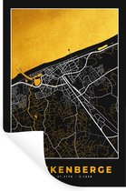 Stickers muraux - Carte - Plan de la ville - Blankenberge - Or - Carte - 20x30 cm - Feuille adhésive