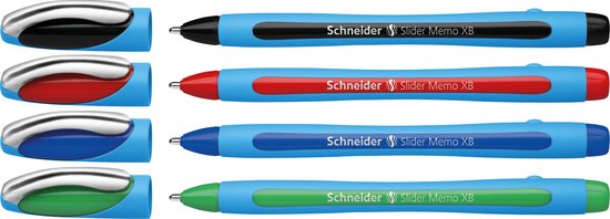 Schneider balpen - Slider Memo - XB 1,4mm - 4 stuks op blister - S-75020