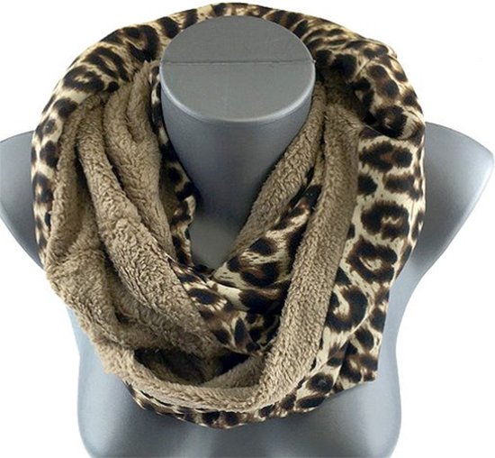 Fleece Colsjaal Dames - Panter Bruin - Infinity Scarf