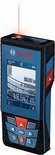 Bosch laser afstandsmeter met rood laserstraal en digitaal scherm.