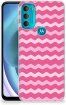 Bumper Hoesje Motorola Moto G71 5G Smartphone hoesje Waves Pink