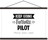 Porte-affiche avec affiche - Affiche scolaire - Pilote - Étude - École - Citations - 90x60 cm - Lattes noires