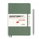 Leuchtturm1917 - agenda - 2022/2023 - weekplanner - 18 maanden - a5 - 14,5 x 21 cm - hardcover - olijf groen
