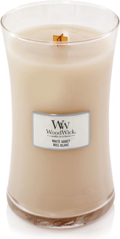 WoodWick Hourglass Large Geurkaars - White Honey - Woodwick