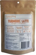 GreenMug- Turmeric/Kurkuma Latte- 90 grams--curcuma-India ayurvedic golden milk-ook voor smoothies en ijs latte-gezond cadeau-thee of koffie vervanger-kruidenthee