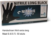 Handschoen Nitril Zwart 50-st XXL | extra lang