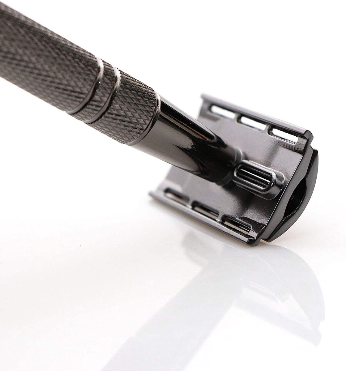 Safety Razor Antraciet + 20 RVS Scheermesjes Scheermes Aluminium