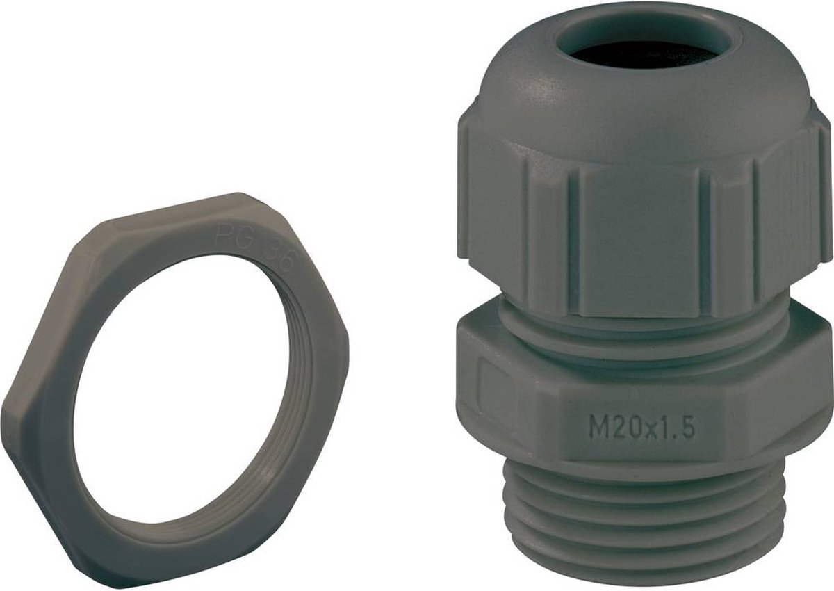 Spelsberg KVR M16 LG-MGM/sw 22901601 Wartel Slagvast, Met trekontlasting, Met borgmoer M16 Kunststof Zwart 1 stuk(s)