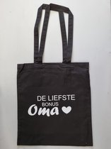 Katoenen tas - de liefste bonus Oma - Moederdag - leuk voor Oma - vrouwen - shopper - lieve oma - Moederdag - cadeautje