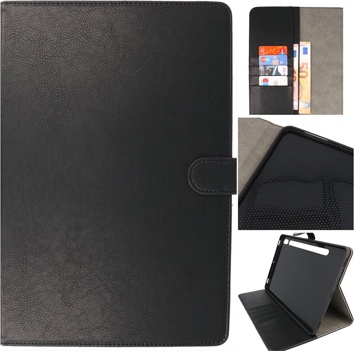 Tablet Hoesje - Premium Book Case - Geschikt voor de Samsung Galaxy Tab S8 - Galaxy Tab S7 - Zwart