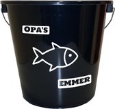 Emmer - 5 liter - zwart - met tekst: Opas visemmer – Cadeau – Geschenk – Gift – Kado – Surprise