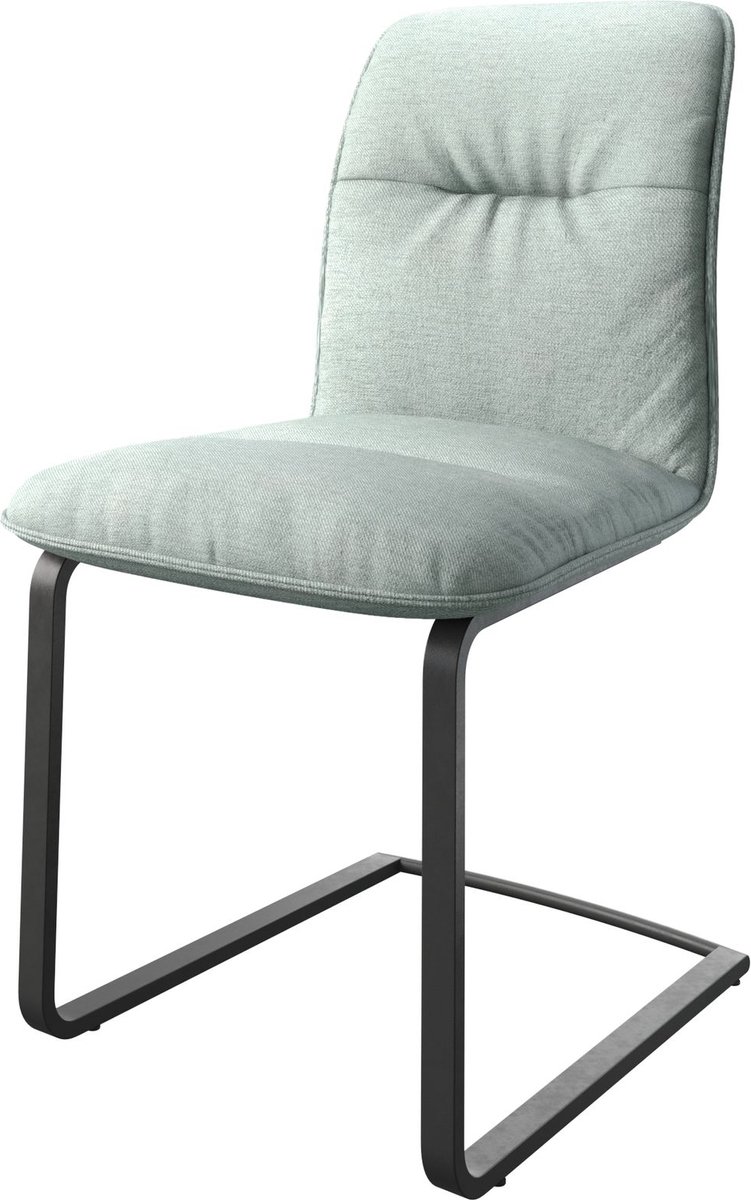 DELIFE Gestoffeerde stoel Vinjo Flex sledemodel vlak zwart stripes mint