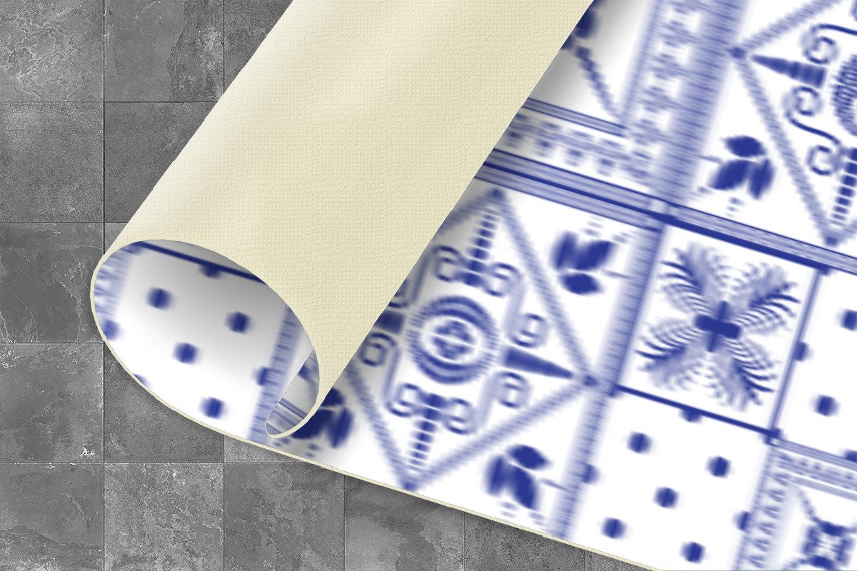 KitchenYeah Keukenloper - Keukenmat - Tegels - Patronen - Delfts Blauw - 480x60 cm - Keuken vloerkleed Multicolor