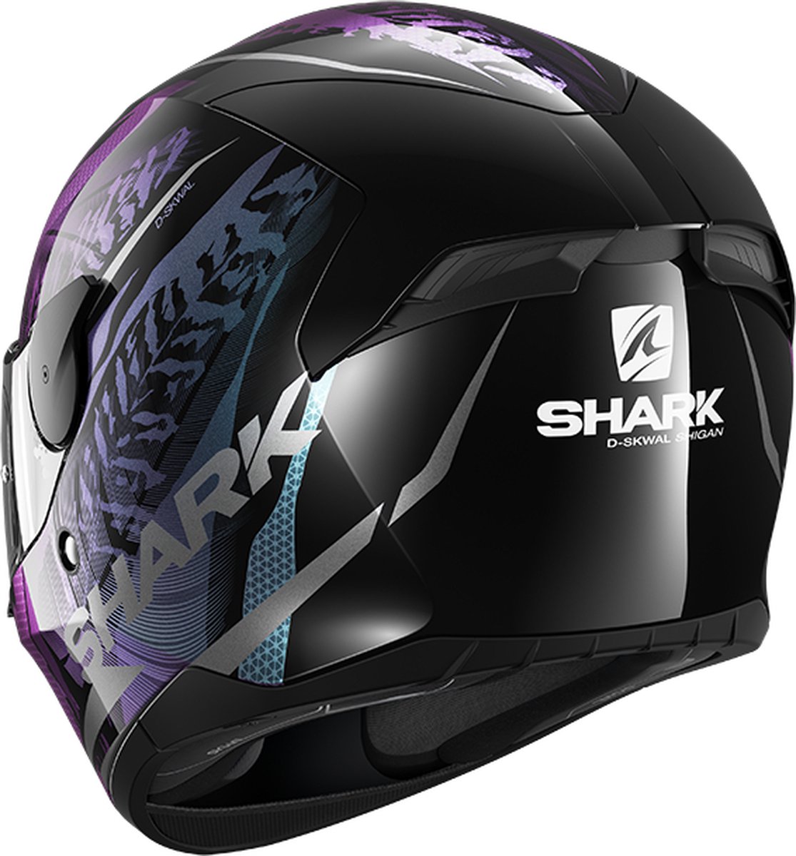 SHARK D-SKWAL 2 SHIGAN Motorhelm integraalhelm Zwart Violet Glitter - Maat XL – foto 3