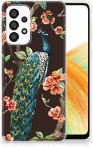 Telefoon Hoesje Geschikt voor Samsung Galaxy A33 5G Siliconen Back Cover Pauw met Bloemen