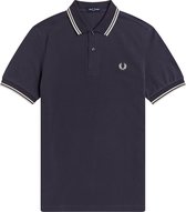 Fred Perry M3600 polo twin tipped shirt - heren polo - Dark Graphite / Snow White / Ecru - Maat: XL