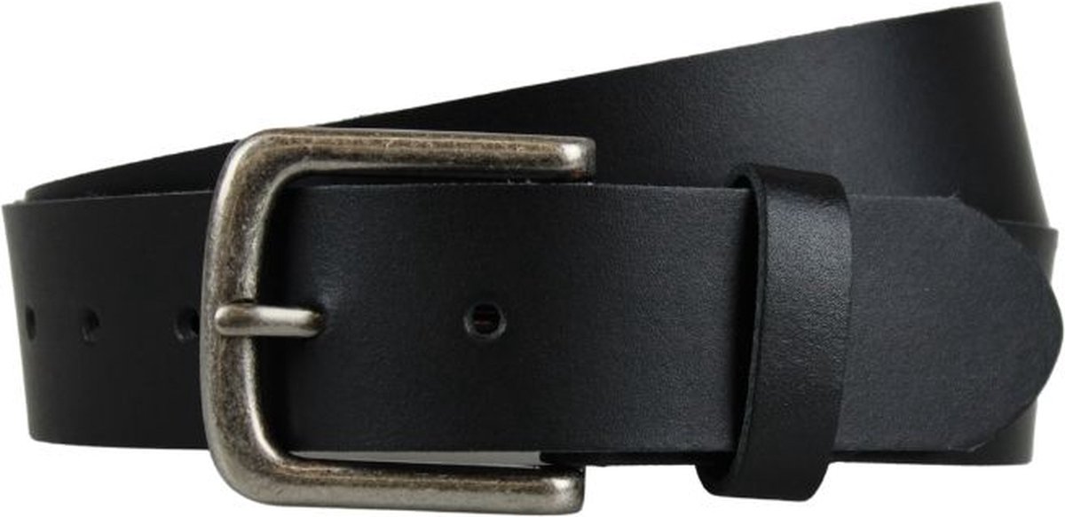 Leren Riem heren zwart - Donkere Gesp - Taillemaat: 110 cm - Echt leren riem - Beste riemen voor mannen
