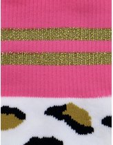 Hockeysokken meisjes Leopard Pink S: 26-30 - hockeymeisjes - hockeysokken - panterprint - leopard - goud