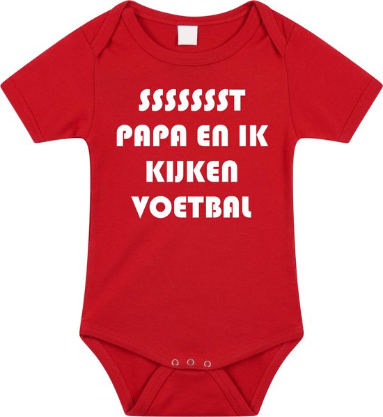 Barboteuses bébé - papa et moi regardons le foot - vêtements bébé avec texte - cadeau maternité garçon - taille 80 rouge