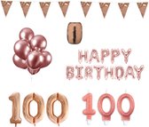 100 jaar Verjaardag Versiering Pakket Rosé Goud
