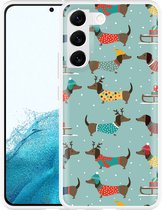 Galaxy S22+ Hoesje Winterse Teckels - Designed by Cazy