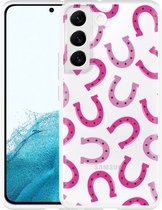 Galaxy S22 Hoesje Pink Horseshoes - Designed by Cazy