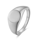 Twice As Nice Ring in edelstaal, zegelring, 1 cm 56