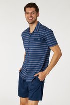 Woody Heren Pyjama classic marine blauw - maat XL
