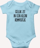 Rompertjes met tekst -Rompertjes - Rompers & boxpakken - in baby -  Bedrukt met Tekst - Geluk zit in een klein rompertje- Babyromper met Korte mouwen - Bedrukte romper - Kraam cade