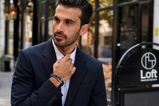 Frank 1967 Beads 7FB 0417 Bracelet en pierre naturelle - 20 cm / 8 mm - Vert / Zwart