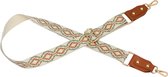 STUDIO Ivana - Schouderband bohemian voor tas - verstelbare tassenband boho bloem bruin - 4 cm breed - bruin/beige - SIT0302