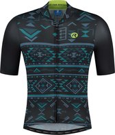 Rogelli Aztec Fietsshirt - Korte Mouwen - Heren - Zwart, Blauw, Lime - Maat XL