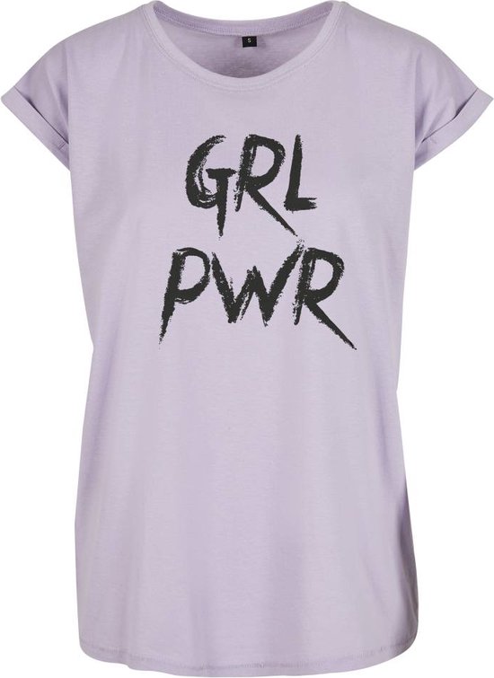 Mister Tee - GRL PWR Dames T-shirt - L - Paars
