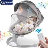 Elektrisch Wipstoel - Baby Schommelstoel - Elektrische Babyschommel - Babyswing - Wipstoeltjes voor Baby met Klamboe - Grijs
