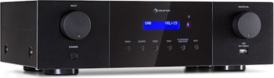 auna AMP-4000 DAB HiFi stereo versterker - Bluetooth - Radio - 4 zones  voor... | bol.com