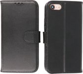 iPhone SE 2020 & iPhone 8 & iPhone 7 Hoesje - Echt Lederen Wallet Case Telefoonhoesje - Zwart