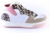 Clic sneaker CL-20600 beige wit roze leo veter