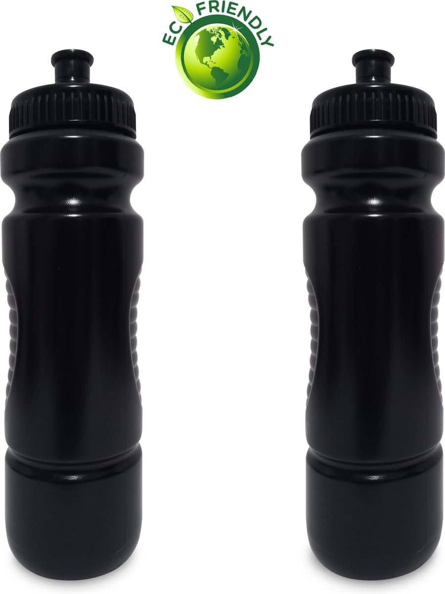 Waterfles 850ml x2 Zwart Bidon - Kinderen/volwassenen