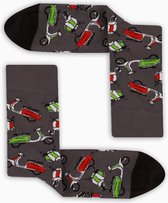 Colorcool Heren Sokken | Red & Green Scooter Sokken | Katoen | 41-45 | Normale boord - Naadloos - Geen Padding