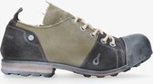 Yellow cab | Industrial 9-c green canvas/suede lace up shoe - black sole | Maat: 41