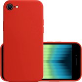 Hoes Geschikt voor iPhone SE 2022 Hoesje Cover Siliconen Back Case Hoes - Rood