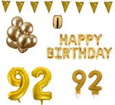 92 jaar Verjaardag Versiering Pakket Goud