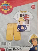 Shortama Brandweerman Sam maat 110/116 - pyjama geel