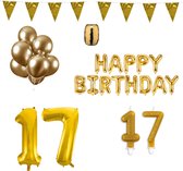 17 jaar Verjaardag Versiering Pakket Goud