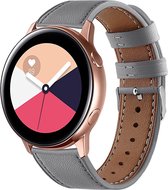 Smartwatch bandje - Geschikt voor Samsung Galaxy Watch 5 (incl. Pro) en Galaxy Watch 4, Watch 3 41mm, Active 2, 20mm horlogebandje - PU Leer strak- Fungus - Grijs