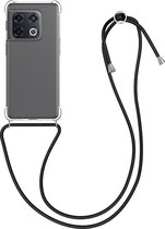 kwmobile telefoonhoesje compatibel met OnePlus 10 Pro 5G - Hoesje met koord - Back cover in transparant / zwart