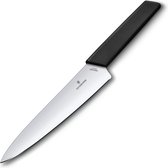 Couteau à Découper Moderne Swiss Victorinox - 19cm - Acier Inoxydable / Plastique PP - Zwart