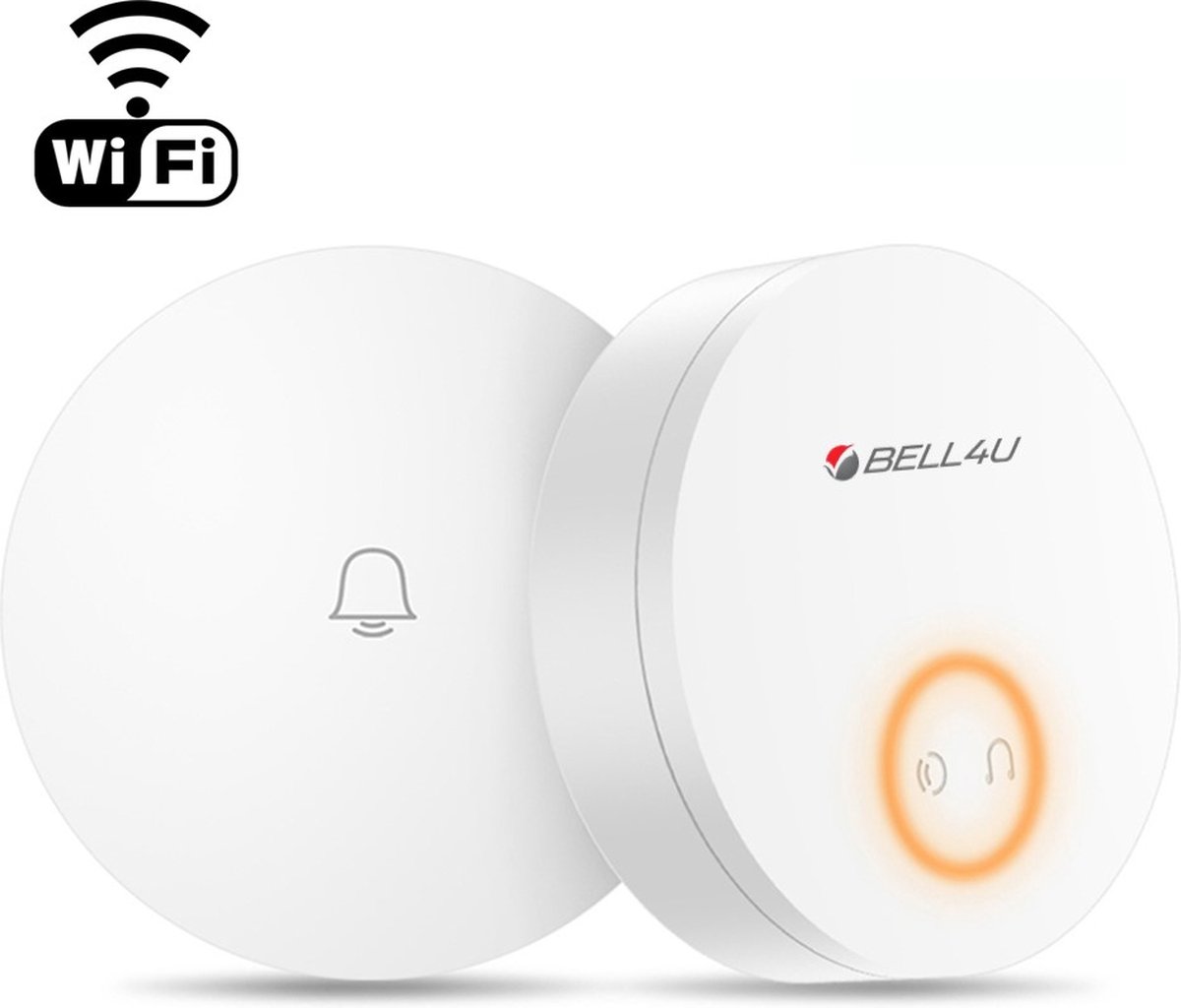 Bell4U Smart Home – Draadloze Deurbel met Smartphone Melding en 1 Ontvanger – Geen Batterijen Nodig