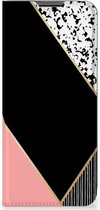 Bookcase Hoesje Nokia G50 Smart Cover Black Pink Shapes